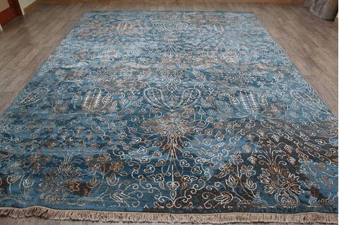Jaipur Blue Hand Knotted 811 X 120 Area Rug 905-146501 Image 1