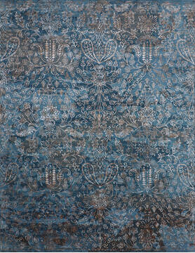 Jaipur Blue Hand Knotted 8'11" X 12'0"  Area Rug 905-146501