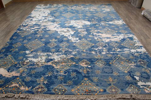 Jaipur Blue Hand Knotted 90 X 124 Area Rug 905-146507 Image 1