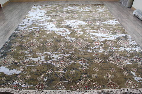Jaipur Green Hand Knotted 91 X 122 Area Rug 905-146508 Image 1