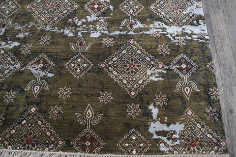 Jaipur Green Hand Knotted 91 X 122 Area Rug 905-146508 Image 5