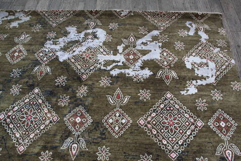 Jaipur Green Hand Knotted 91 X 122 Area Rug 905-146508 Image 8