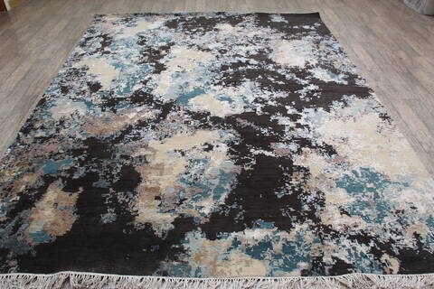 Jaipur Black Hand Knotted 81 X 103 Area Rug 905-146511 Image 1
