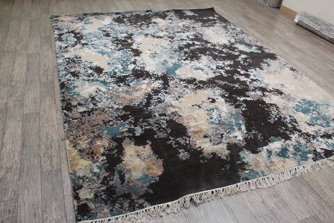 Jaipur Black Hand Knotted 81 X 103 Area Rug 905-146511 Image 2