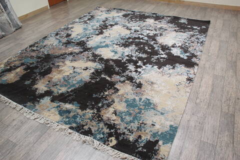 Jaipur Black Hand Knotted 81 X 103 Area Rug 905-146511 Image 3