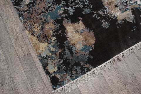 Jaipur Black Hand Knotted 81 X 103 Area Rug 905-146511 Image 4