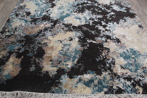 Jaipur Black Hand Knotted 81 X 103 Area Rug 905-146511 Image 6