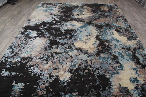 Jaipur Black Hand Knotted 81 X 103 Area Rug 905-146511 Image 8