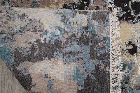 Jaipur Black Hand Knotted 81 X 103 Area Rug 905-146511 Image 9