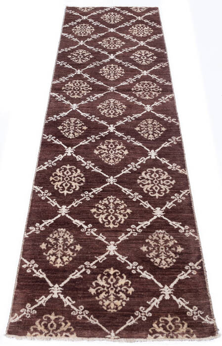 Chobi Brown Runner Hand Knotted 29 X 102 Area Rug 700-146522 Image 1