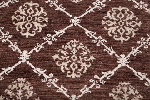 Chobi Brown Runner Hand Knotted 29 X 102 Area Rug 700-146522 Image 3