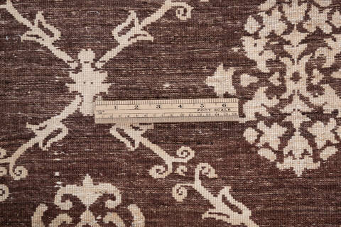 Chobi Brown Runner Hand Knotted 29 X 102 Area Rug 700-146522 Image 6