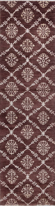 Chobi Brown Runner Hand Knotted 29 X 102 Area Rug 700-146522 Image 0