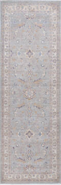 Afghan Chobi Grey Runner 6 to 9 ft Wool Carpet 146529