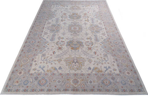 Chobi Grey Hand Knotted 103 X 140 Area Rug 700-146530 Image 1