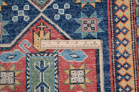 Kazak Blue Runner Hand Knotted 27 X 99 Area Rug 700-146531 Image 6