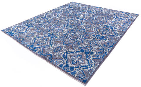 Chobi Grey Hand Knotted 85 X 100 Area Rug 700-146532 Image 2