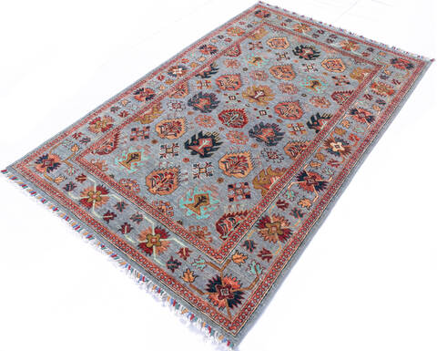 Chobi Blue Hand Knotted 311 X 61 Area Rug 700-146541 Image 2