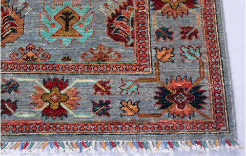Chobi Blue Hand Knotted 311 X 61 Area Rug 700-146541 Image 4