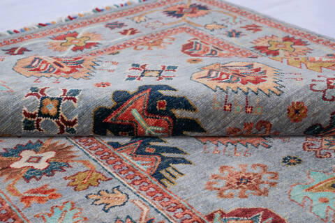 Chobi Blue Hand Knotted 311 X 61 Area Rug 700-146541 Image 5