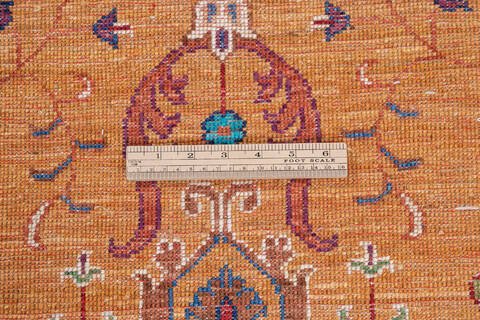Chobi Yellow Runner Hand Knotted 210 X 102 Area Rug 700-146543 Image 6