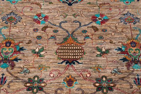 Chobi Beige Hand Knotted 510 X 80 Area Rug 700-146562 Image 3
