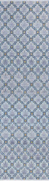Chobi Blue Runner Hand Knotted 2'7" X 9'9"  Area Rug 700-146564