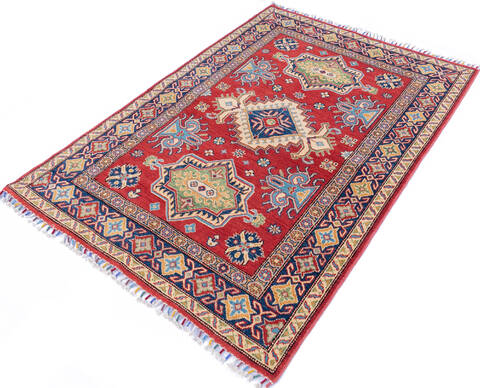 Kazak Red Hand Knotted 40 X 59 Area Rug 700-146568 Image 2