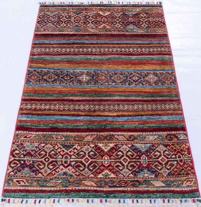 Chobi Multicolor Hand Knotted 26 X 41 Area Rug 700-146572 Image 1