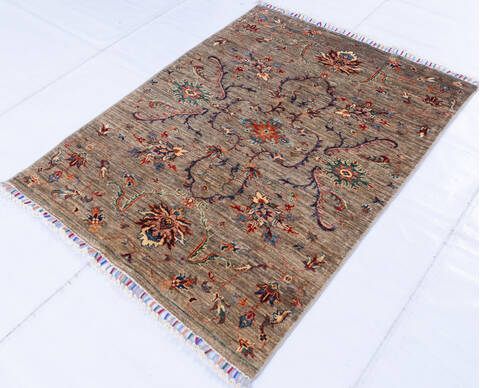 Chobi Brown Hand Knotted 36 X 48 Area Rug 700-146574 Image 2