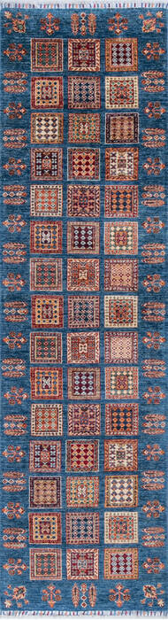 Chobi Blue Runner Hand Knotted 29 X 910 Area Rug 700-146577 Image 0