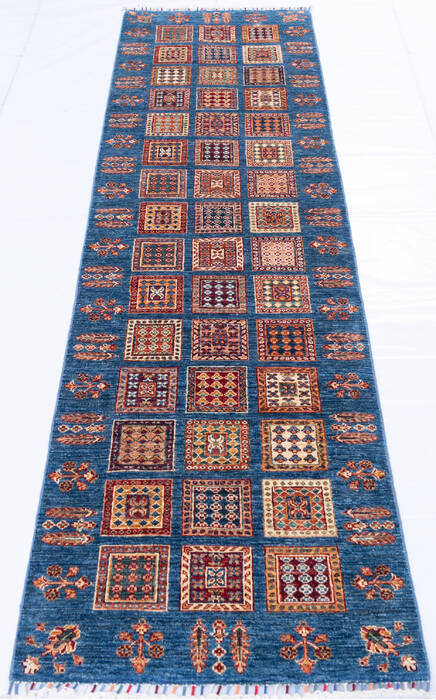 Chobi Blue Runner Hand Knotted 29 X 910 Area Rug 700-146578 Image 1