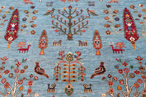 Chobi Blue Hand Knotted 510 X 81 Area Rug 700-146579 Image 3