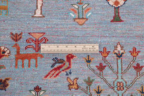 Chobi Blue Hand Knotted 510 X 81 Area Rug 700-146579 Image 6