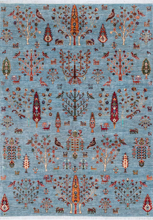 Chobi Blue Hand Knotted 510 X 81 Area Rug 700-146579 Image 0