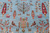 Chobi Blue Hand Knotted 510 X 81 Area Rug 700-146579 Thumb 3