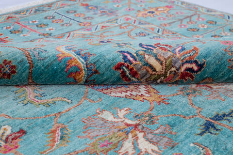 Chobi Blue Hand Knotted 510 X 711 Area Rug 700-146581 Image 5