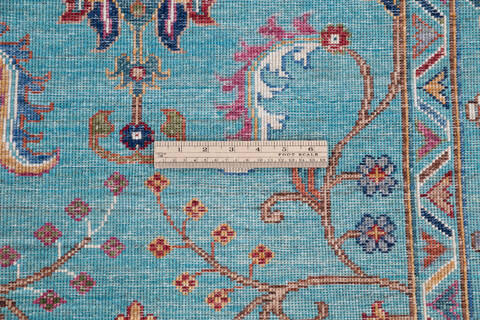 Chobi Blue Hand Knotted 510 X 711 Area Rug 700-146581 Image 6