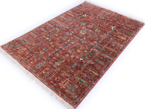 Chobi Orange Hand Knotted 42 X 60 Area Rug 700-146583 Image 2