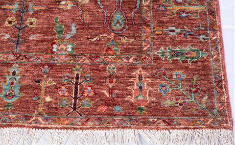 Chobi Orange Hand Knotted 42 X 60 Area Rug 700-146583 Image 4