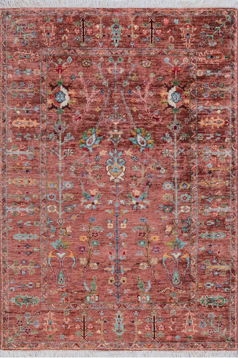 Chobi Orange Hand Knotted 42 X 60 Area Rug 700-146583 Image 0