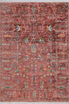 Afghan Chobi Orange Rectangle 4x6 ft Wool Carpet 146583