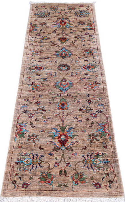 Chobi Beige Runner Hand Knotted 25 X 80 Area Rug 700-146585 Image 1