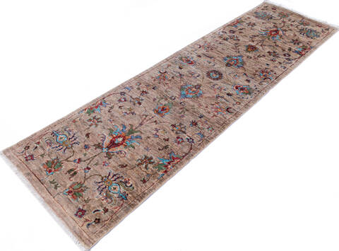 Chobi Beige Runner Hand Knotted 25 X 80 Area Rug 700-146585 Image 2