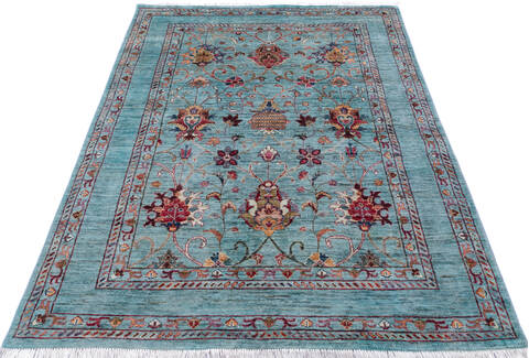 Chobi Green Hand Knotted 51 X 69 Area Rug 700-146587 Image 1