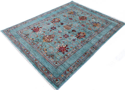 Chobi Green Hand Knotted 51 X 69 Area Rug 700-146587 Image 2