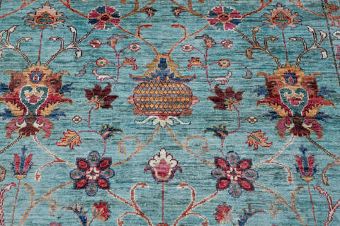 Chobi Green Hand Knotted 51 X 69 Area Rug 700-146587 Image 3