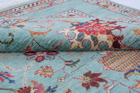 Chobi Green Hand Knotted 51 X 69 Area Rug 700-146587 Image 5