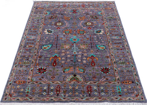 Chobi Purple Hand Knotted 510 X 80 Area Rug 700-146588 Image 1