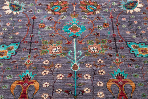 Chobi Purple Hand Knotted 510 X 80 Area Rug 700-146588 Image 3